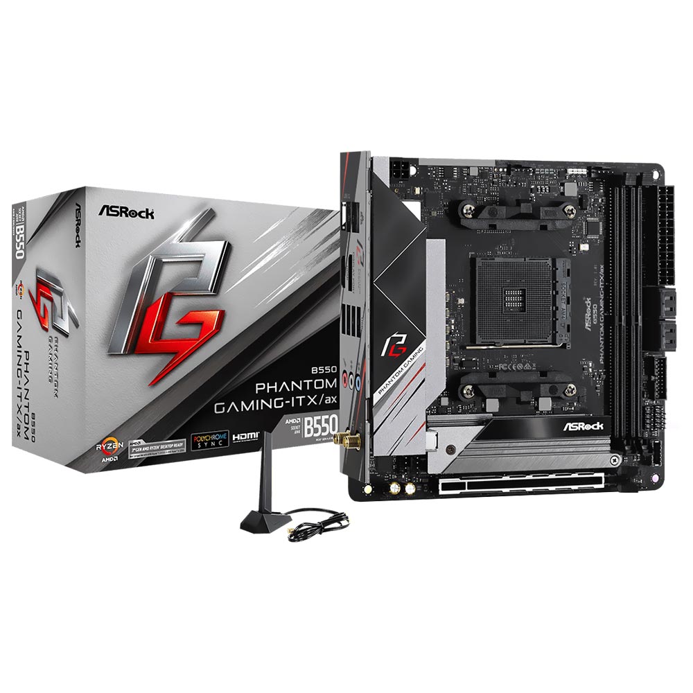 Placa Mãe ASRock B550 Phantom Gaming ITX/ax Socket AM4 / DDR4