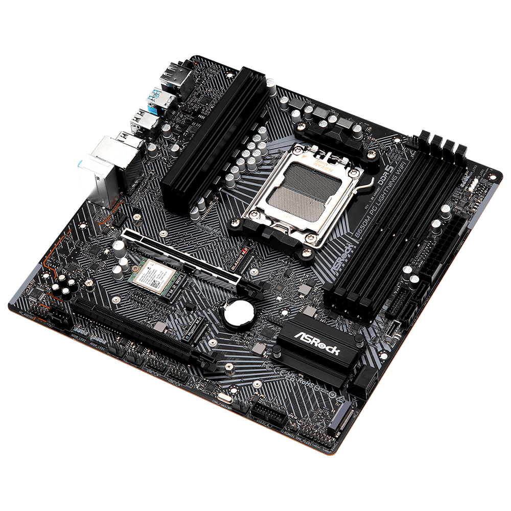 Placa Mãe ASRock B650M PG Lightning Wi-Fi Socket AM5 / DDR5