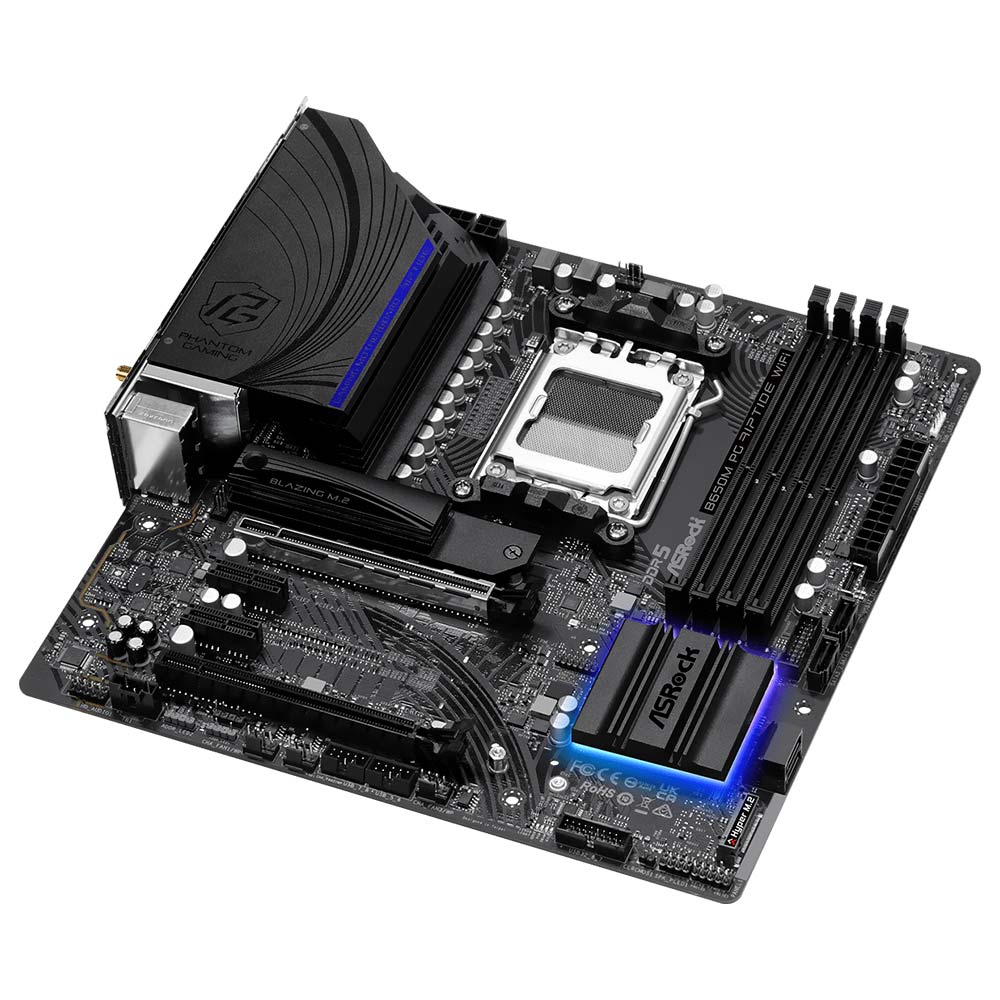 Placa Mãe ASRock B650M PG Riptide Wi-Fi Socket AM5 / DDR5