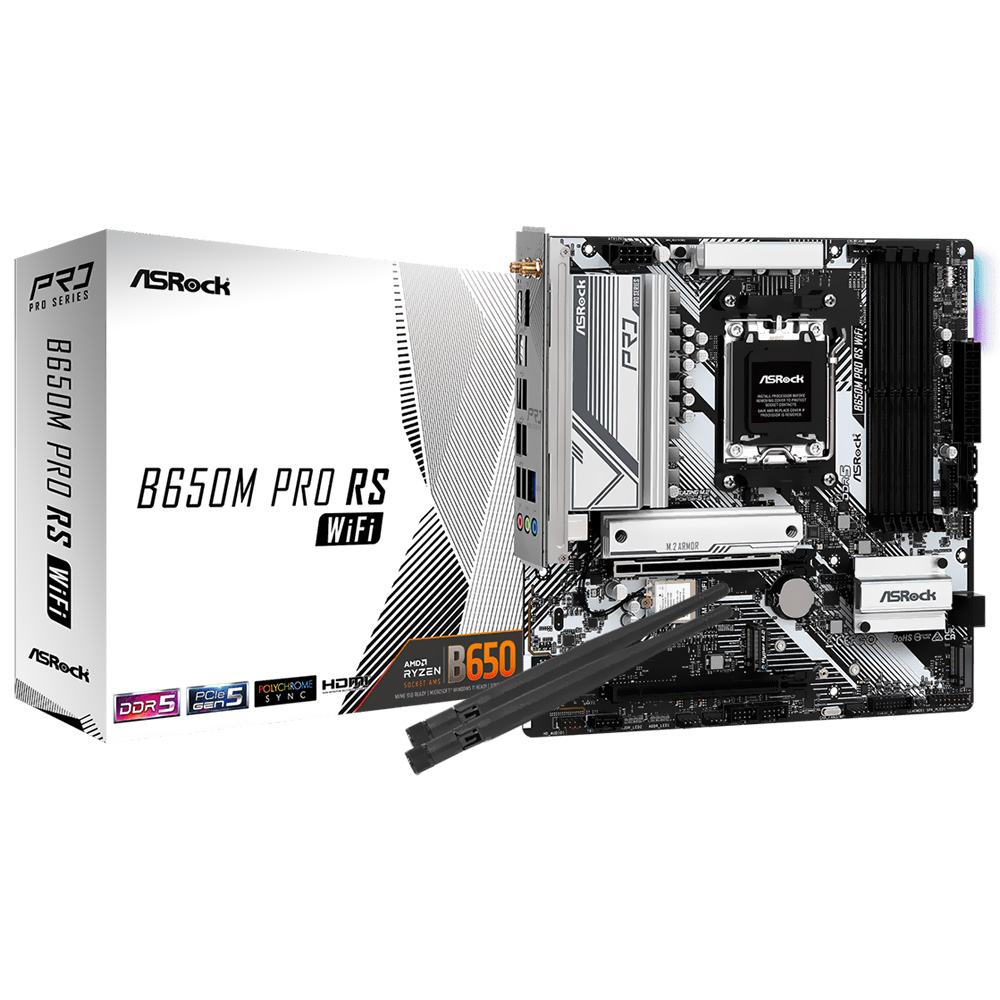 Placa Mãe ASRock B650M Pro RS Wi-Fi Socket AM5 / DDR5