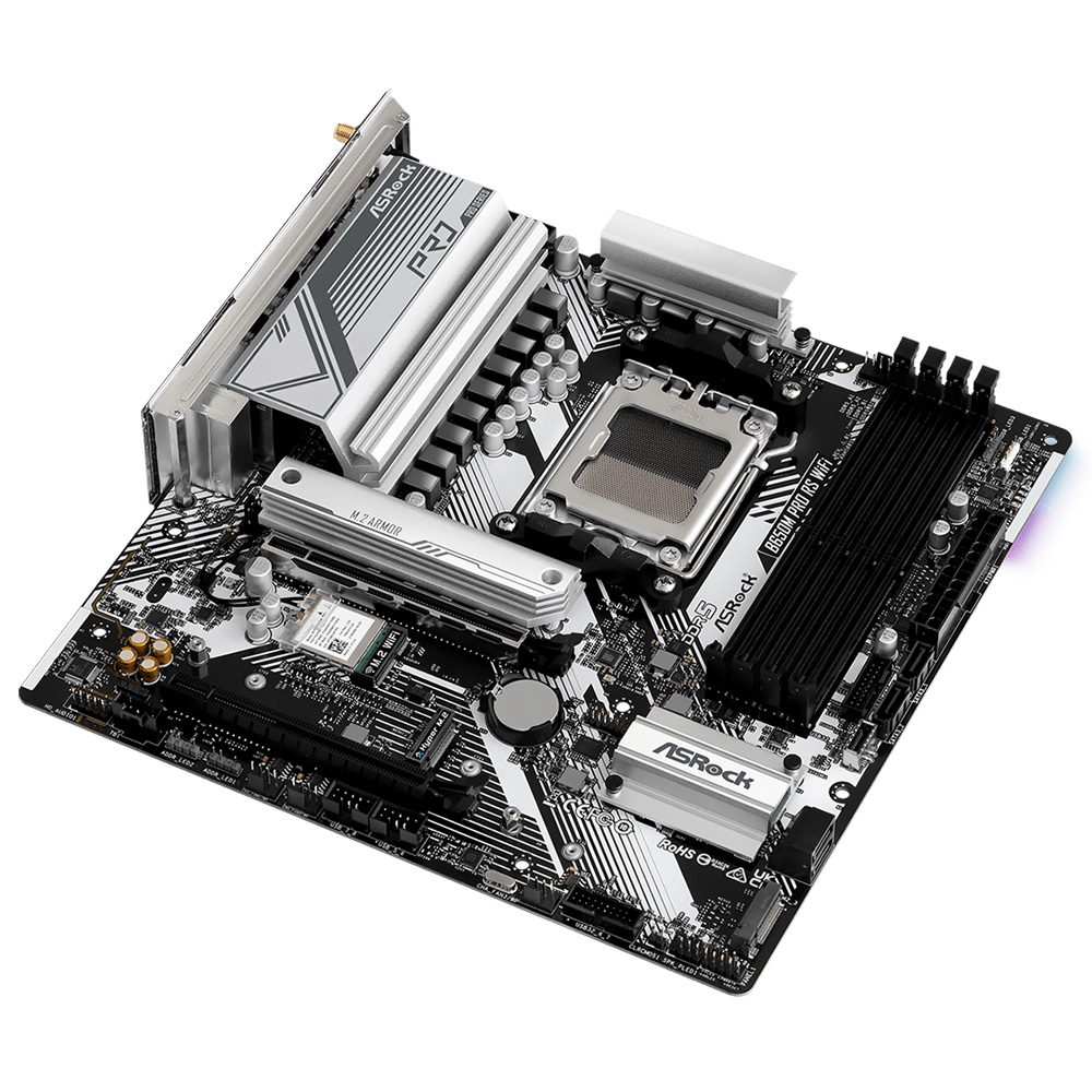 Placa Mãe ASRock B650M Pro RS Wi-Fi Socket AM5 / DDR5