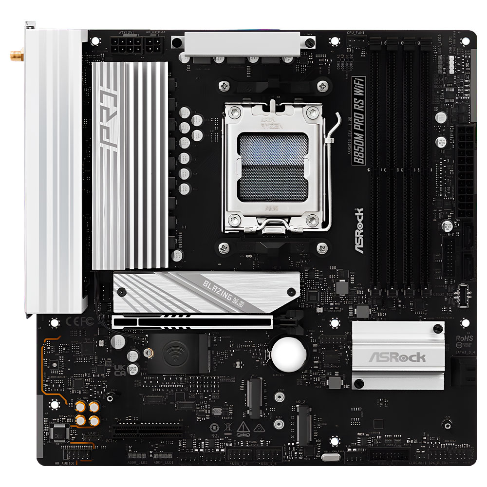 Placa Mãe ASRock B850M Pro RS Wi-Fi Socket AM5 / DDR5