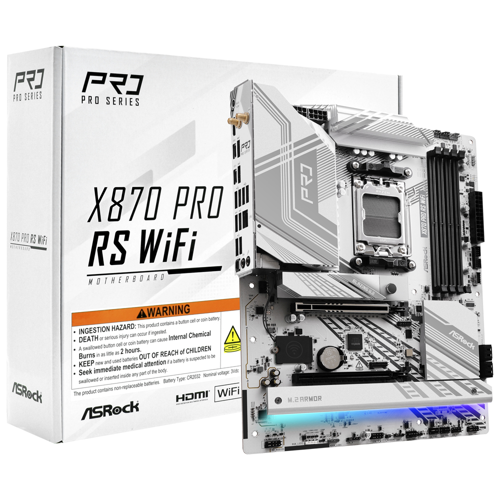 Placa Mãe ASRock X870 Pro RS Wi-Fi Socket / DDR5