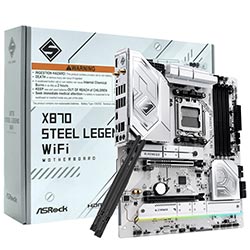 Placa Mãe ASRock X870 Steel Legend Wi-Fi Socket AM5 / DDR5