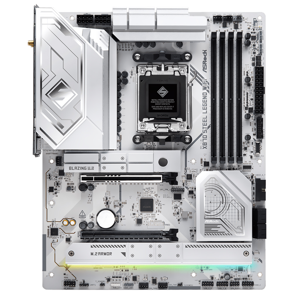 Placa Mãe ASRock X870 Steel Legend Wi-Fi Socket AM5 / DDR5