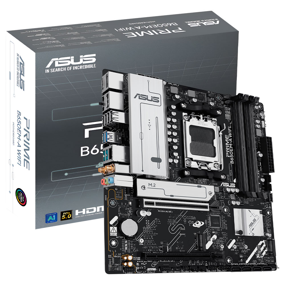 Placa Mãe ASUS Prime B650EM-A Wi-Fi Socket AM5 / DDR5
