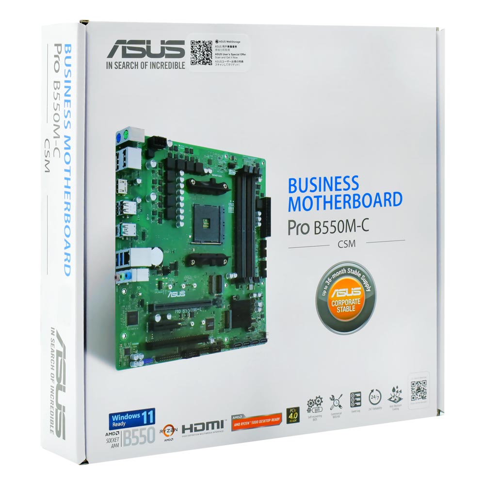 Placa Mãe ASUS Pro B550M-C/CSM Socket AM4 / DDR4