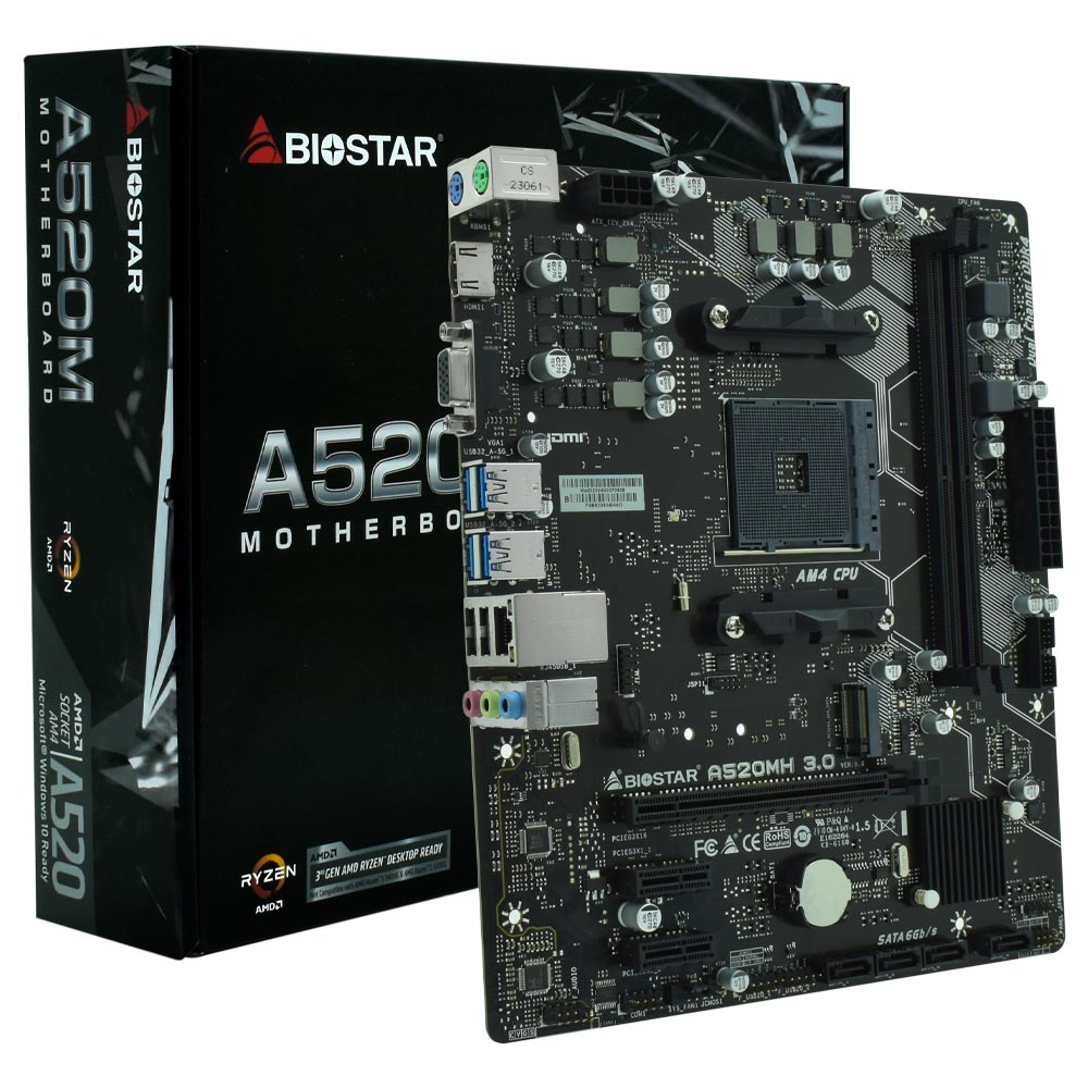 Placa M e Biostar A520MH Socket AM4 VGA DDR4 no Paraguai