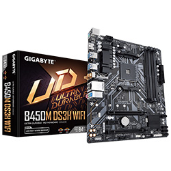 Placa Mãe Gigabyte B450M DS3H Wi-Fi Socket AM4 / DDR4