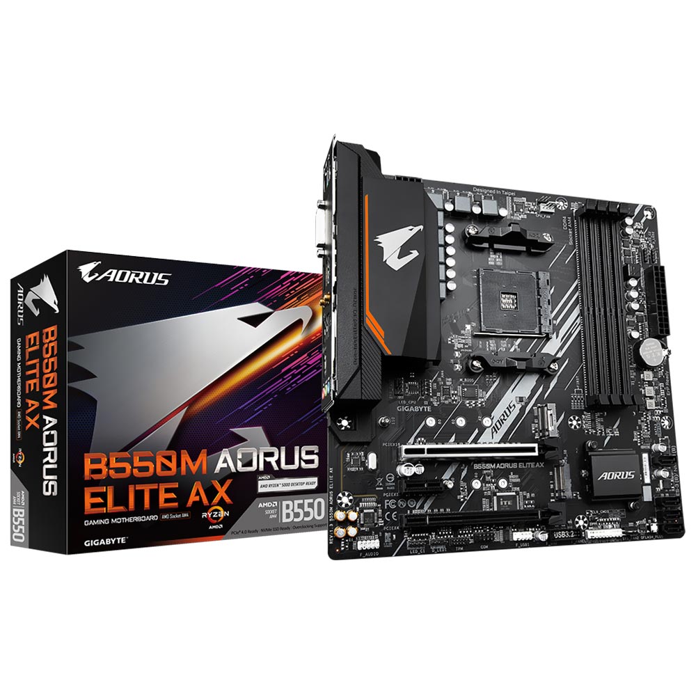 Placa Mãe Gigabyte B550M AORUS Elite AX Socket AM4 / DDR4