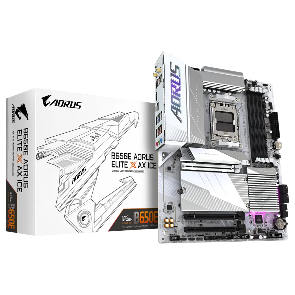 Placa Mãe Gigabyte B650E AORUS Elite X AX Ice Socket AM5 / DDR5