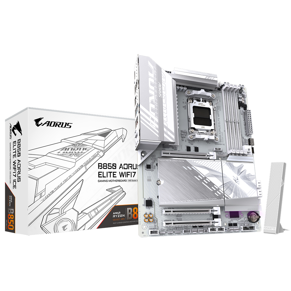 Placa Mãe Gigabyte B850 AORUS Elite Wi-Fi 7 Ice Socket AM5 / DDR5