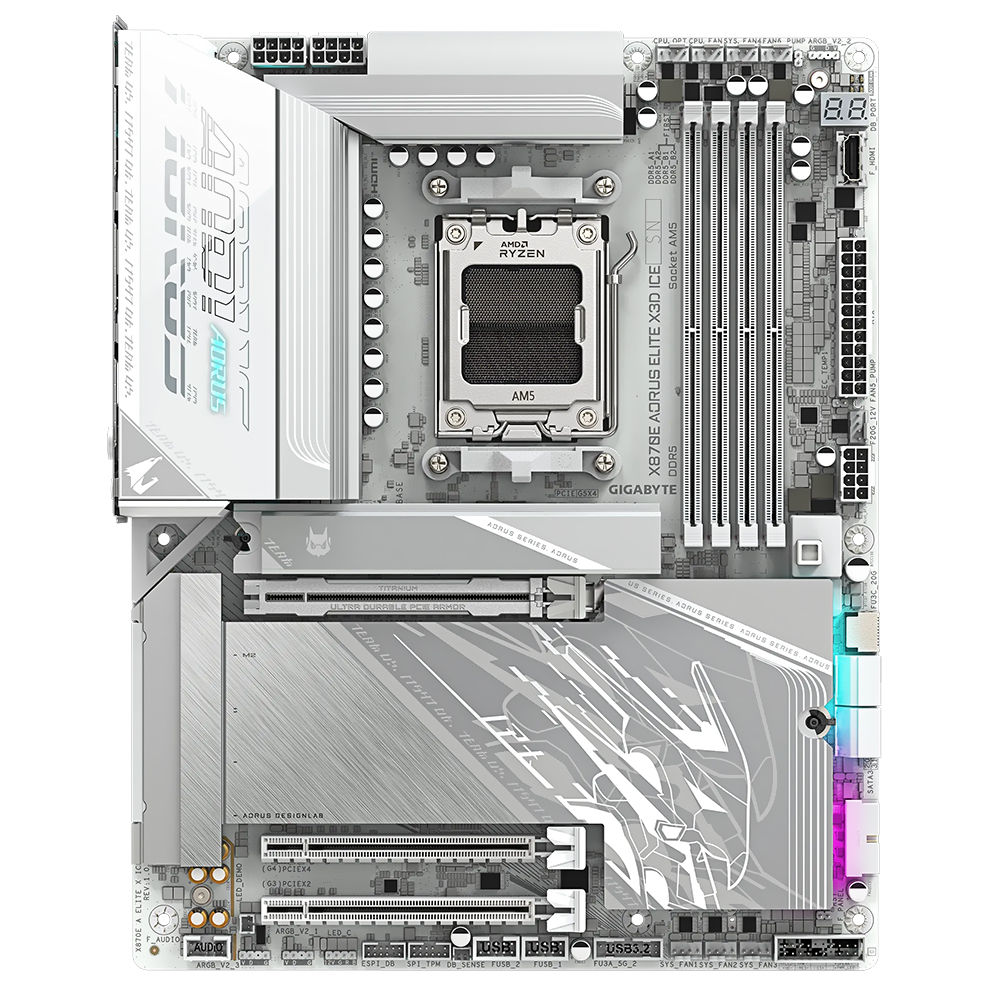 Placa Mãe Gigabyte X870E AORUS Elite X3D Ice Socket AM5 / DDR5