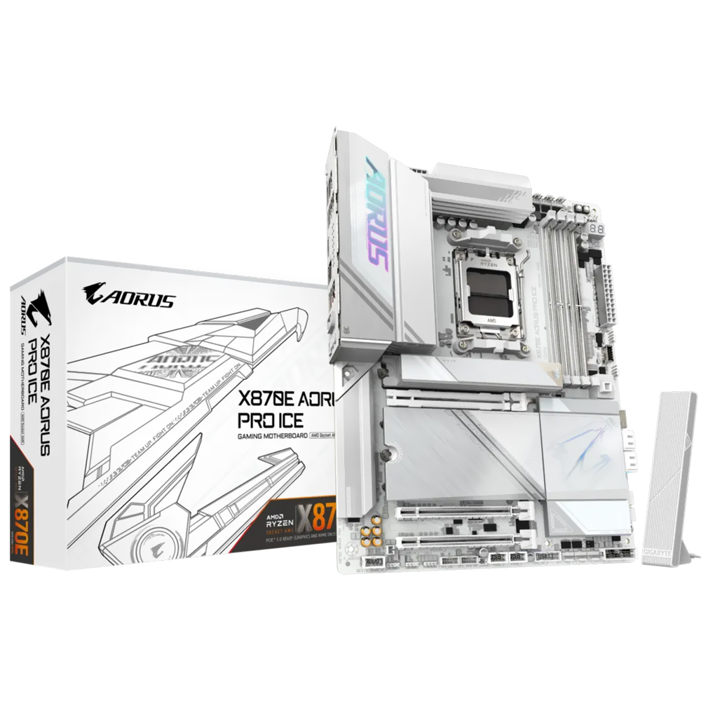 Placa Mãe Gigabyte X870E AORUS Pro Ice Socket AM5 / DDR5