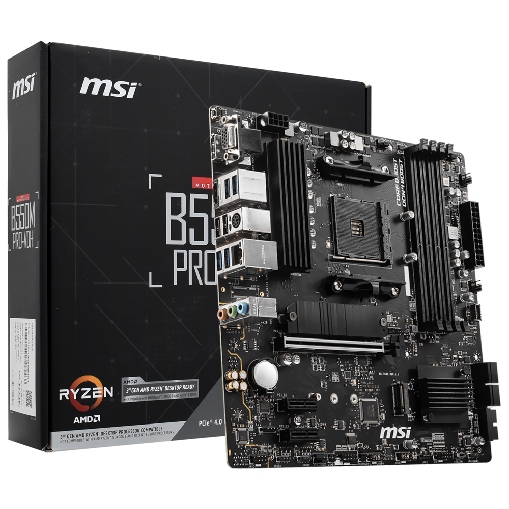 Placa Mãe MSI B550M PRO-VDH Socket AM4 / VGA / DDR4