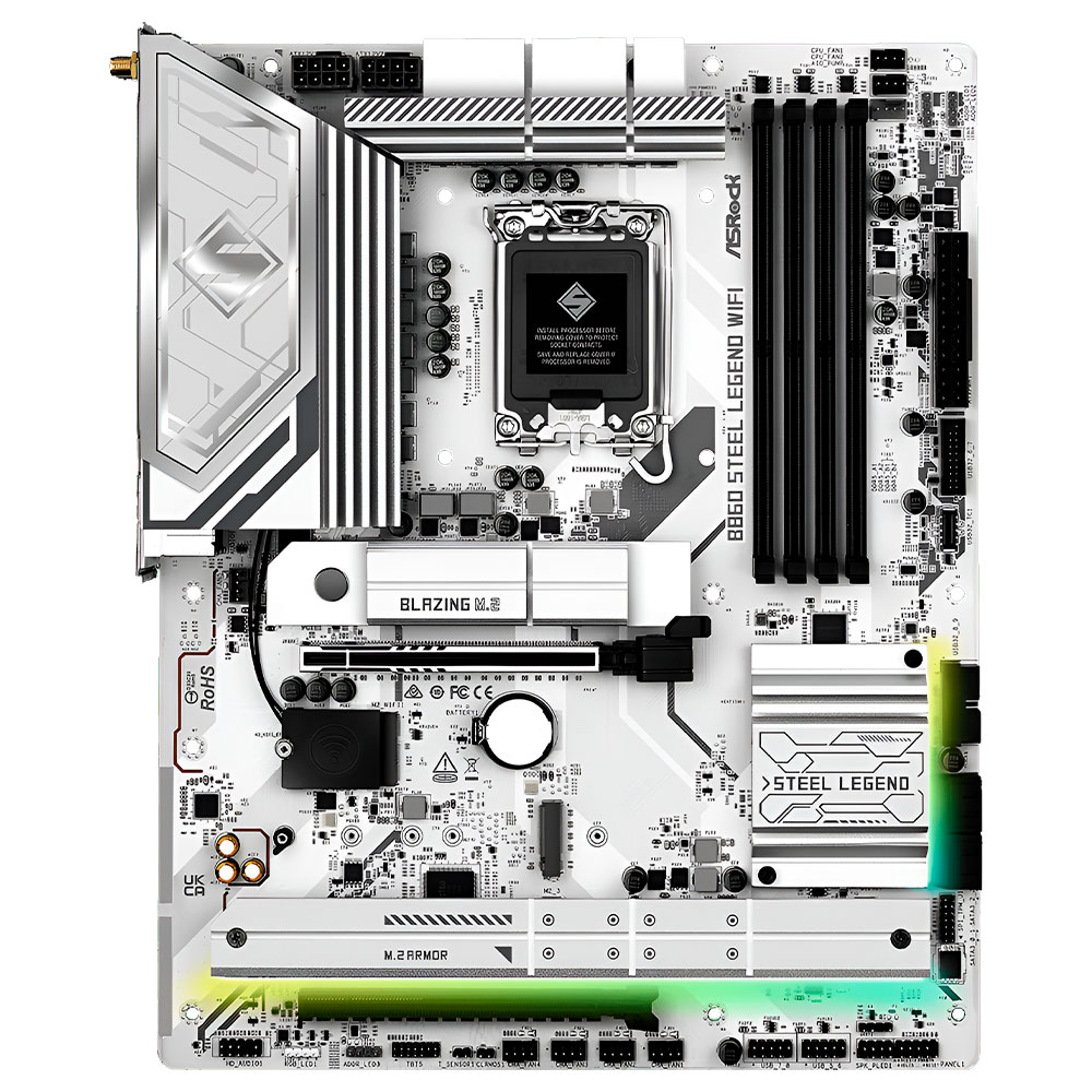 Placa Mãe ASRock B860 Steel Legend Wi-Fi LGA 1851 / DDR5