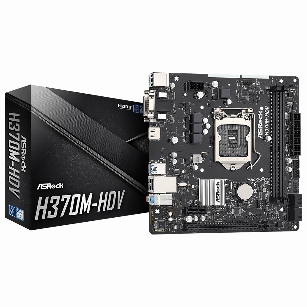 Placa Mae ASRock H370M-HDV Socket LGA 1151 / VGA / DDR4  