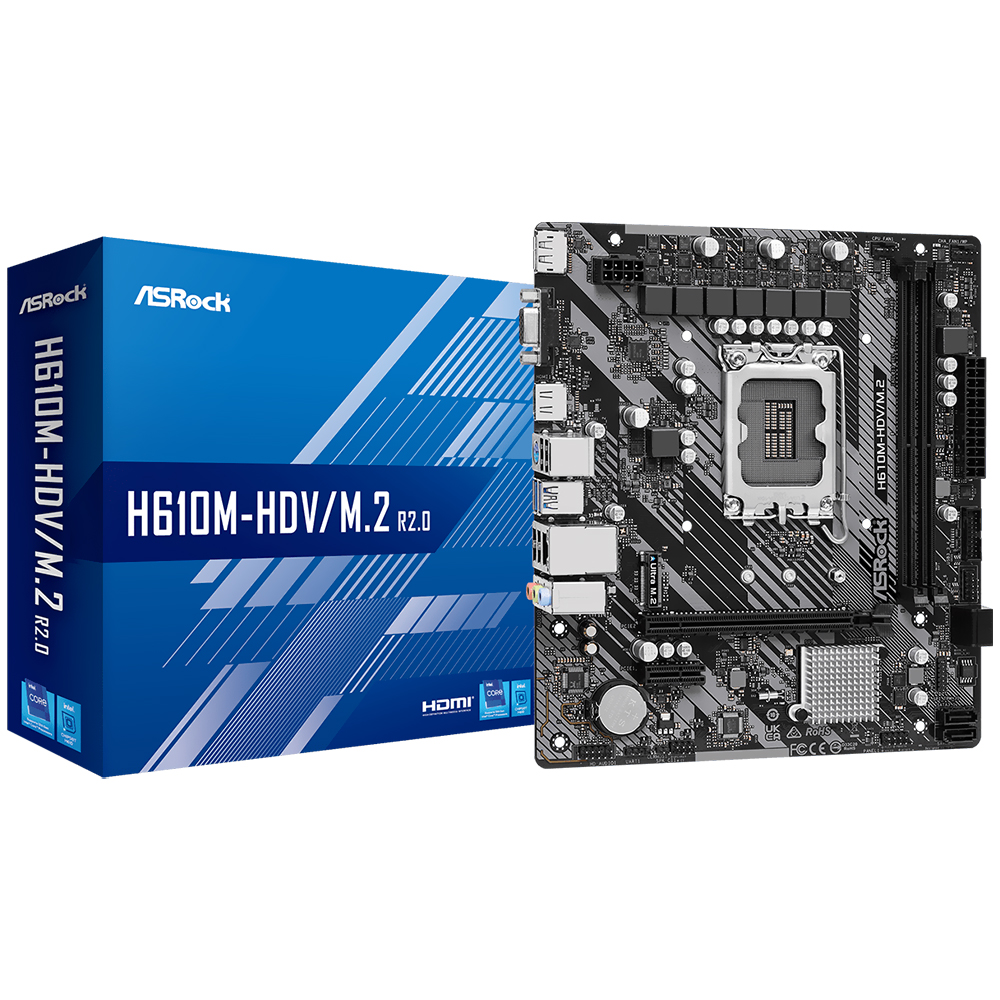 Placa Mãe ASRock H610M-HDV/M.2 R2.0 Socket LGA 1700 / DDR4