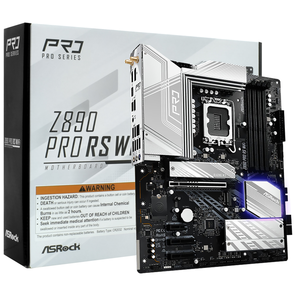 Placa Mãe ASRock Z890 Pro RS Wi-Fi Socket LGA 1851 / DDR5