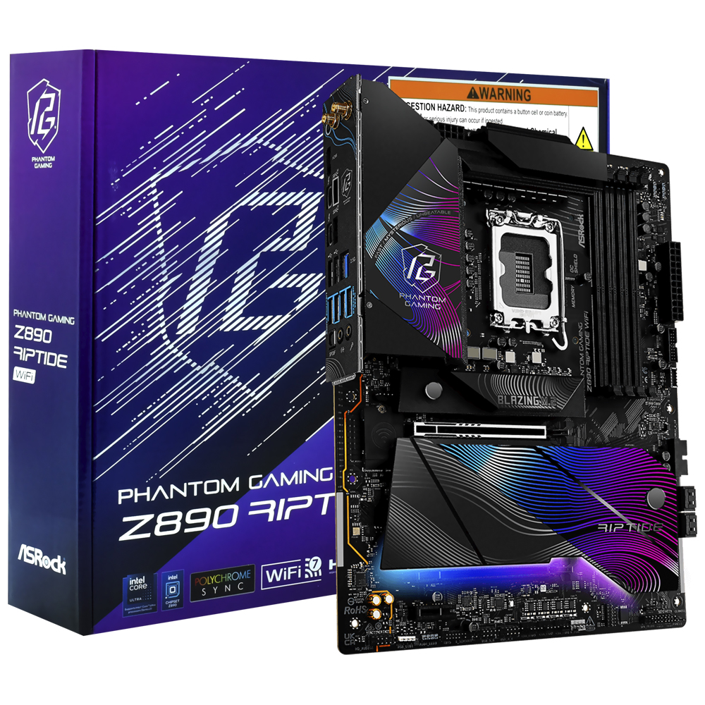 Placa Mãe ASRock Z890 Riptide Wi-Fi Socket LGA 1851 / DDR5