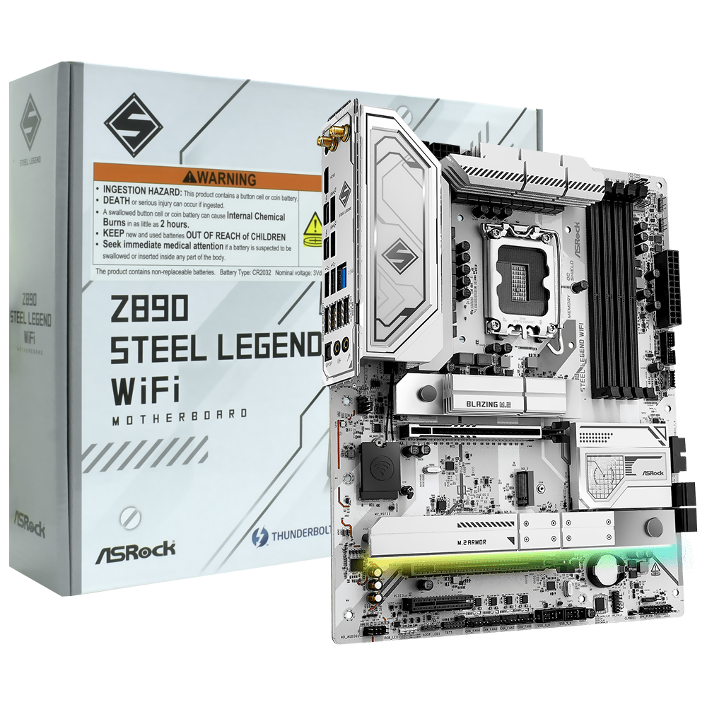 Placa Mãe ASRock Z890 Steel Legend Wi-Fi Socket LGA 1851 / DDR5