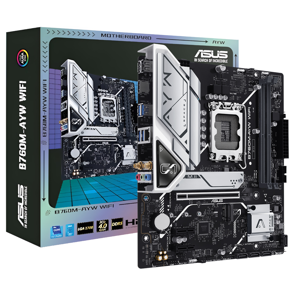 Placa Mãe ASUS B760M-AYW Wi-Fi Socket LGA 1700 / DDR5