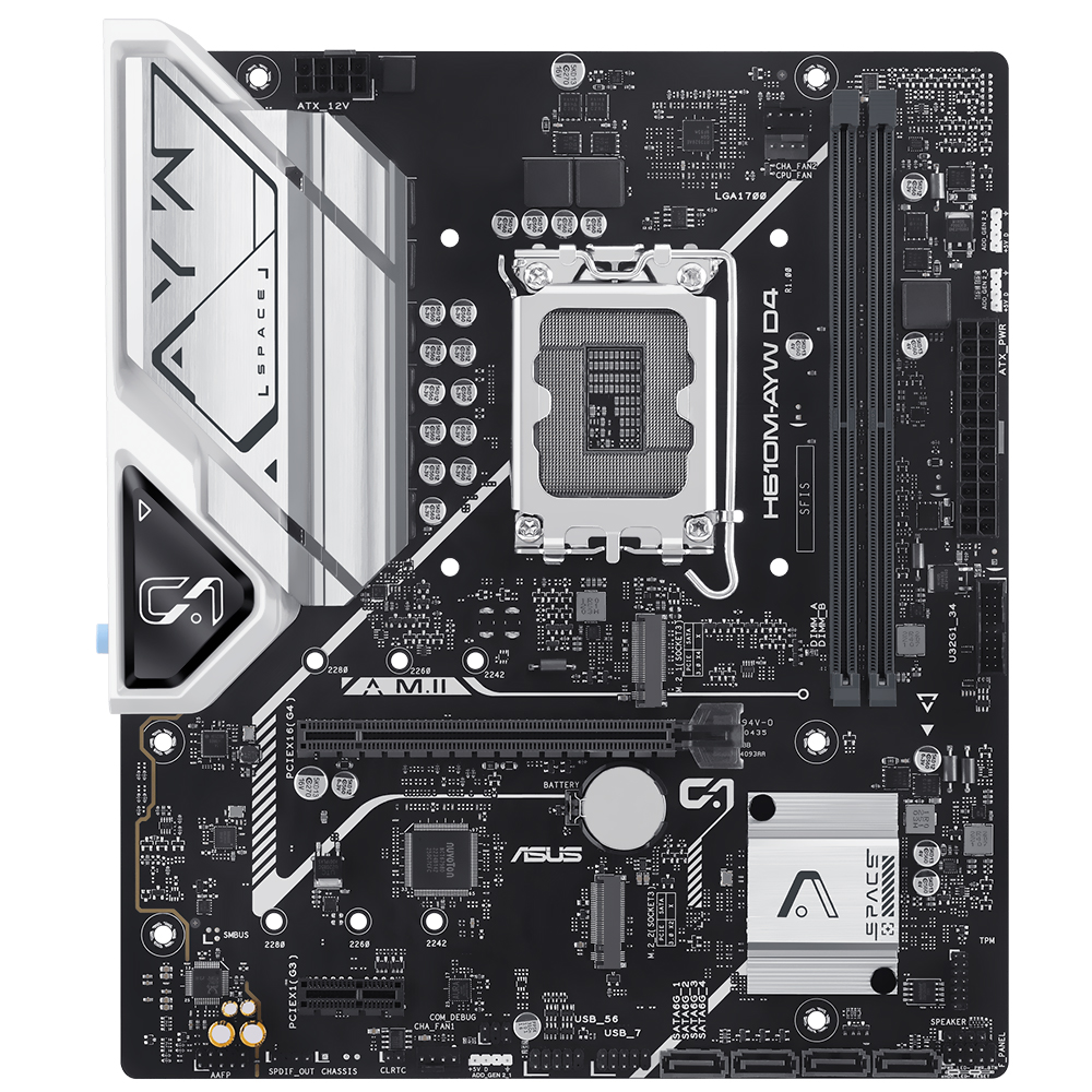 Placa Mãe ASUS H610M-AYW D4 Socket LGA 1700 / DDR4