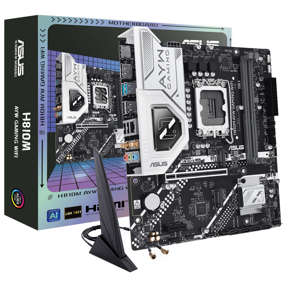 Placa Mãe ASUS H810M-AYW Gaming Wi-Fi Socket LGA 1851 / DDR5