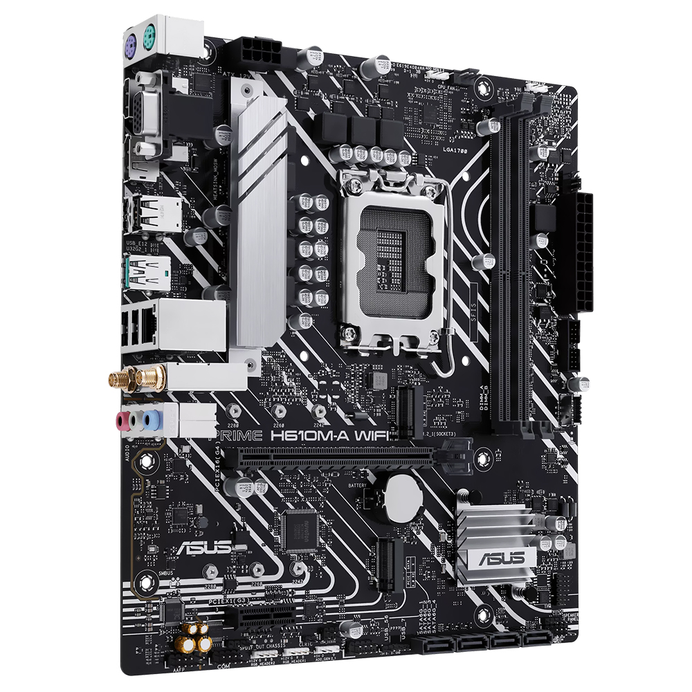 Placa Mãe ASUS Prime H610M-A Wi-Fi Socket LGA 1700 / DDR5
