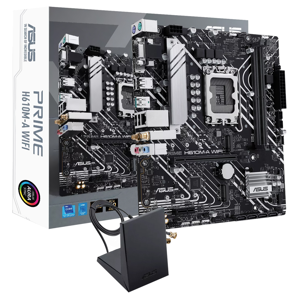 Placa Mãe ASUS Prime H610M-A Wi-Fi Socket LGA 1700 / DDR5