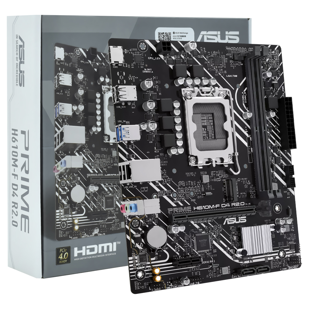 Placa Mãe ASUS Prime H610M-F D4 R2.0 Socket LGA 1700 / DDR4