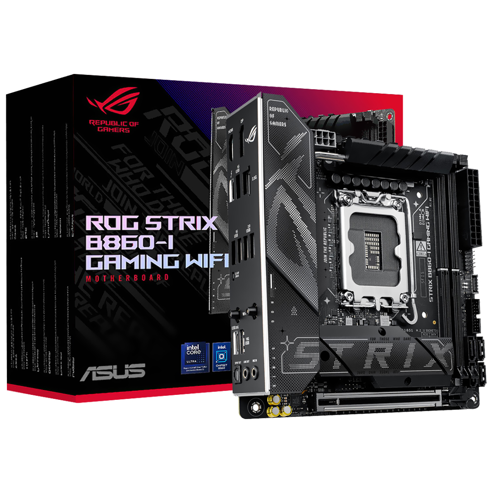 Placa Mãe ASUS ROG Strix B860-I Gaming Wi-Fi Socket LGA 1851 / DDR5