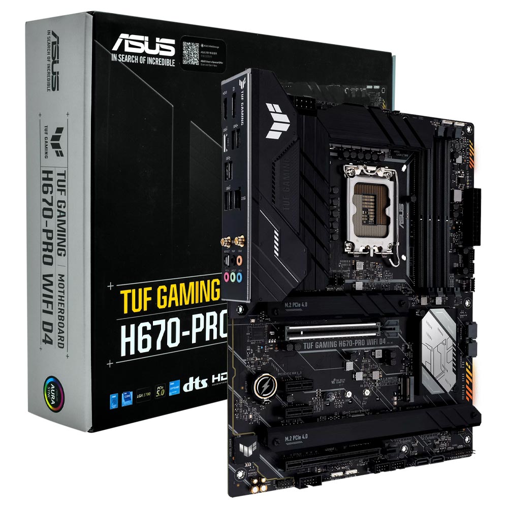 Placa Mãe ASUS TUF Gaming H670-PRO Wi-Fi D4 Socket LGA 1700 / DDR4