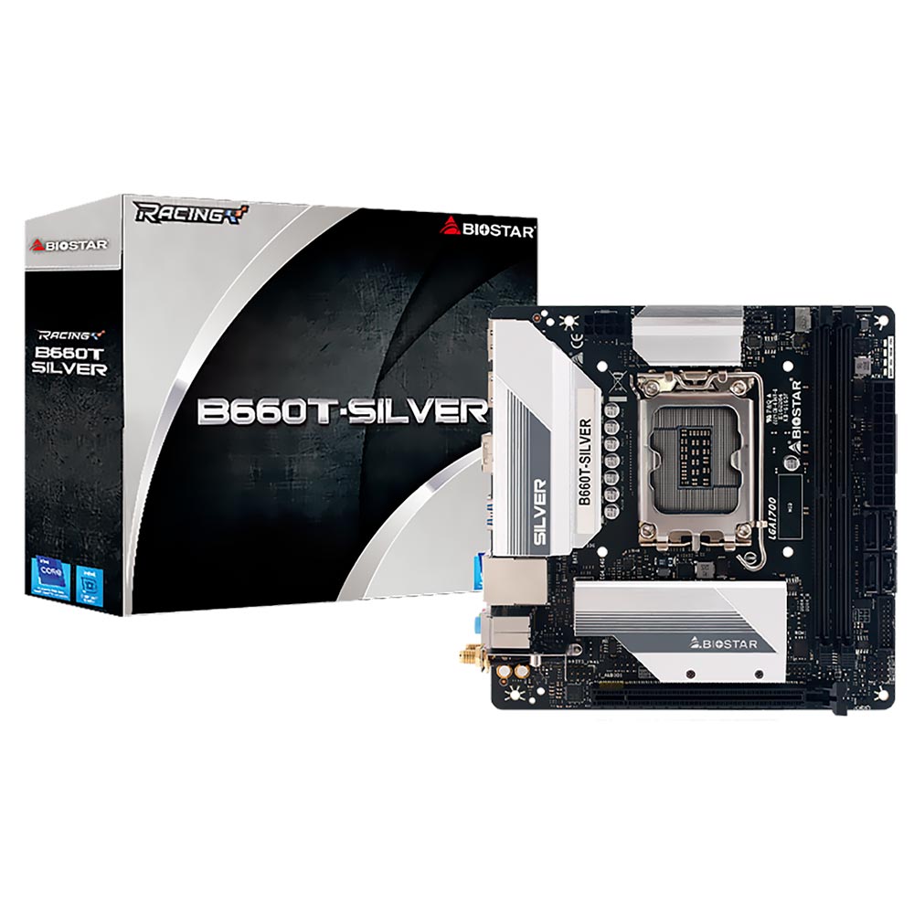 Placa Mãe Biostar Racing B660T-SILVER Socket LGA 1700 / DDR4