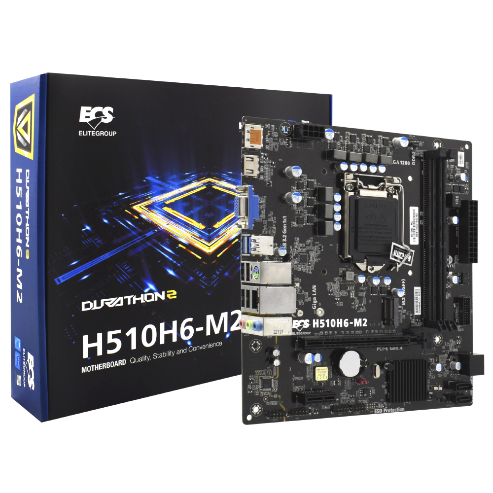 Placa Mãe ECS H510H6-M2 Socket LGA 1200 / VGA / DDR4