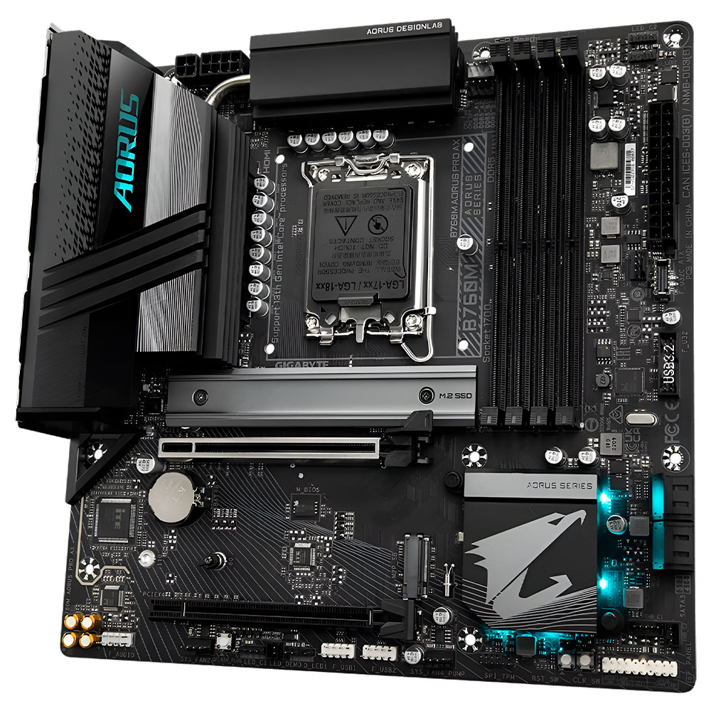 Placa Mãe Gigabyte B760M AORUS Pro AX Socket LGA 1700 / DDR5