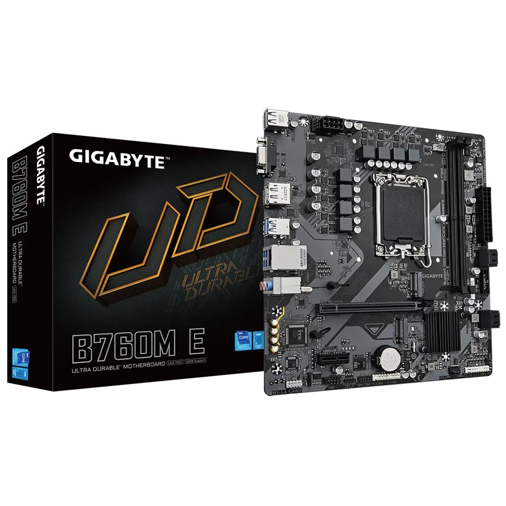 Placa Mae Gigabyte B760M E Socket LGA 1700 / VGA / DDR5