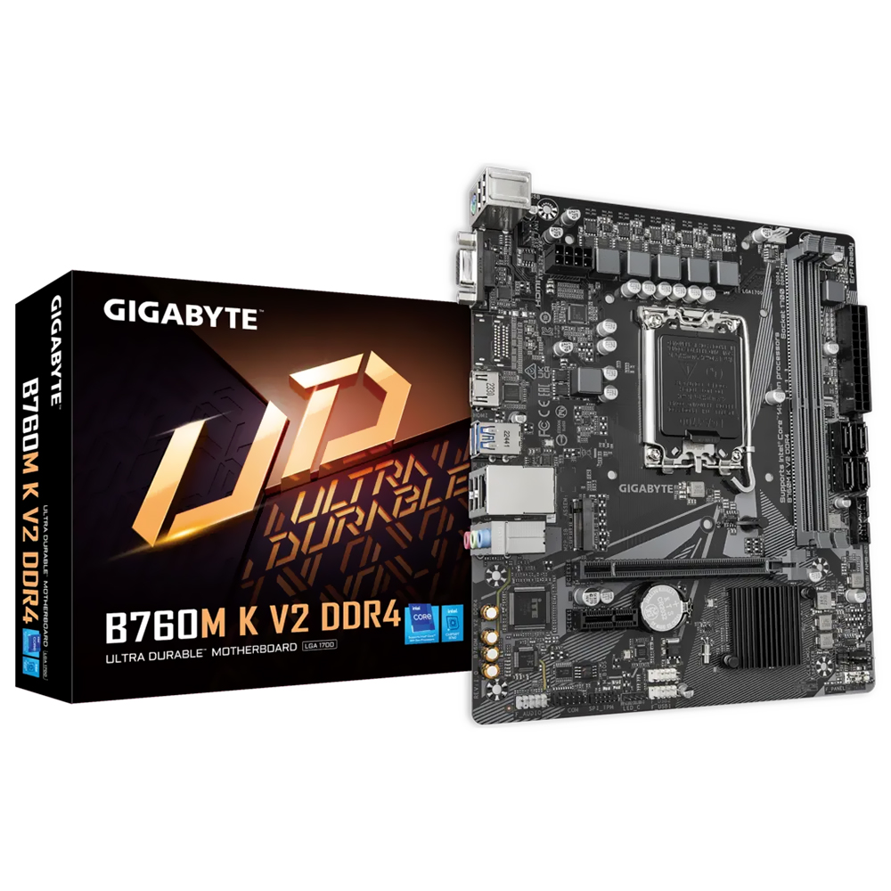 Placa Mãe Gigabyte B760M K V2 DDR4 Socket LGA 1700 / VGA / DDR4