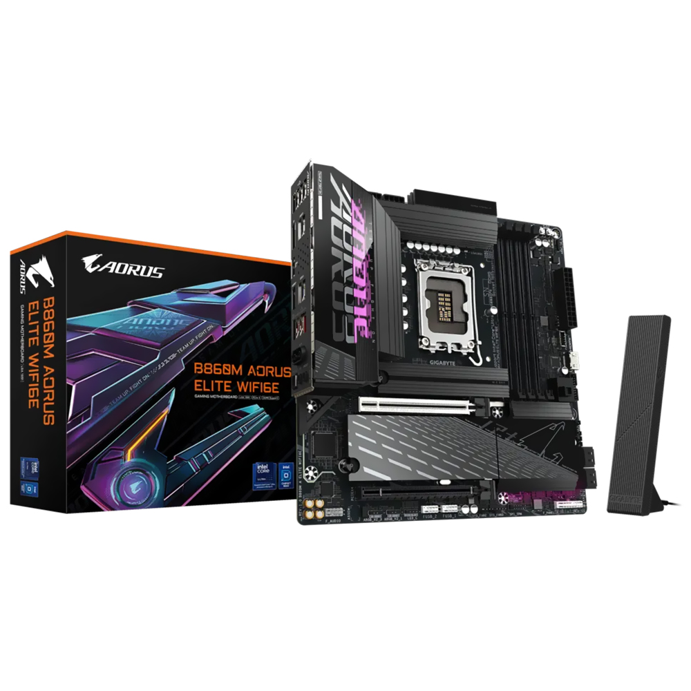 Placa Mãe Gigabyte B860M AORUS Elite Wi-Fi 6E Socket LGA 1851 / DDR5