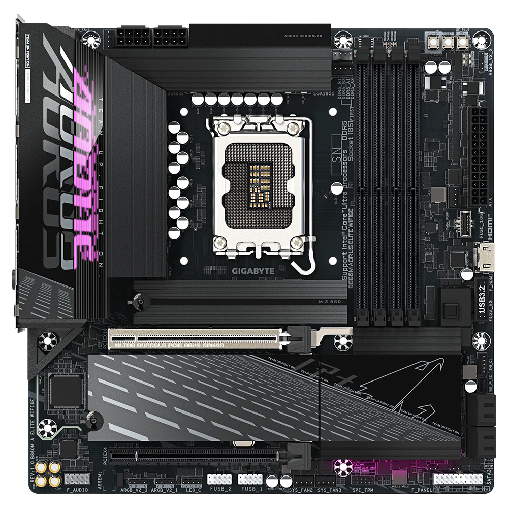 Placa Mãe Gigabyte B860M AORUS Elite Wi-Fi 6E Socket LGA 1851 / DDR5