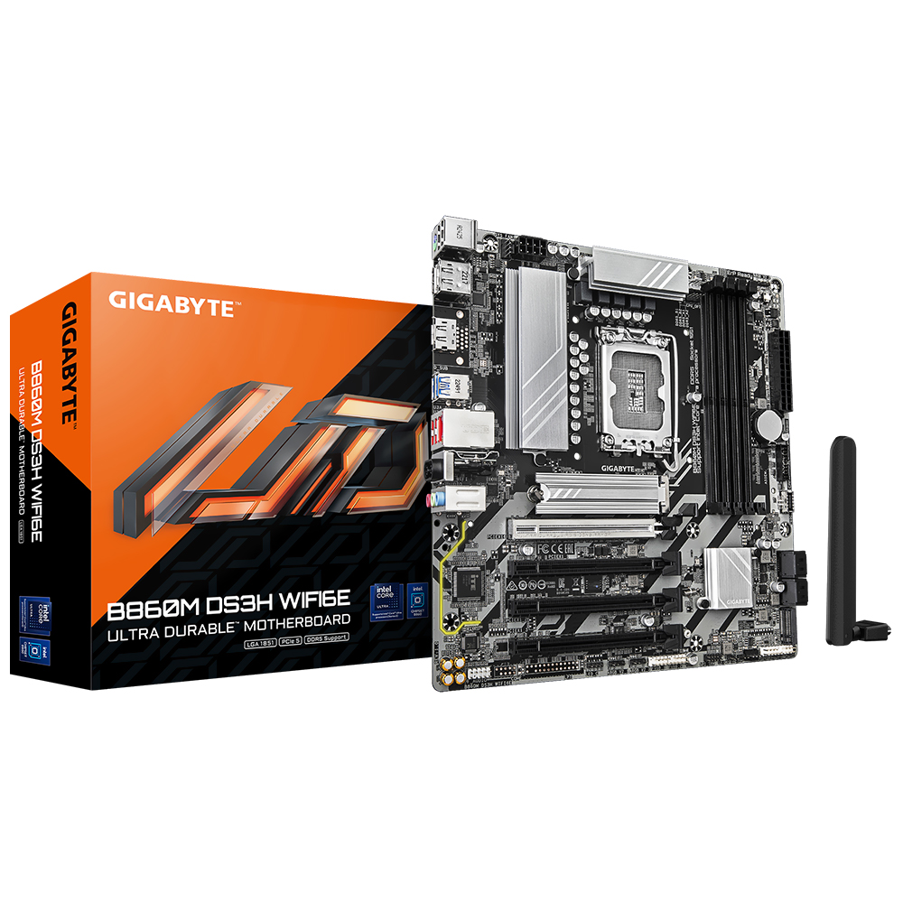 Placa Mãe Gigabyte B860M DS3H Wi-Fi 6E Socket LGA 1851 / DDR5