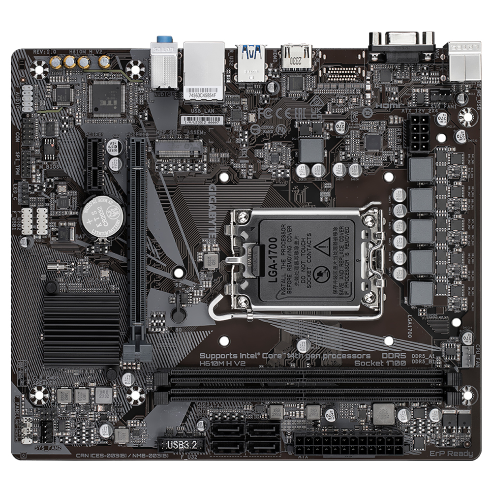 Placa Mãe Gigabyte H610M H V2 Socket LGA 1700 / VGA / DDR5