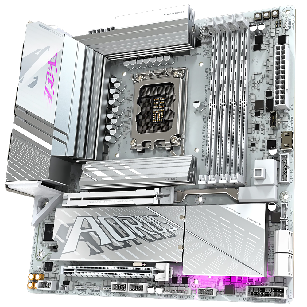Placa Mãe Gigabyte Z890M AORUS Elite Wi-Fi 7 Ice Socket LGA 1851 / DDR5