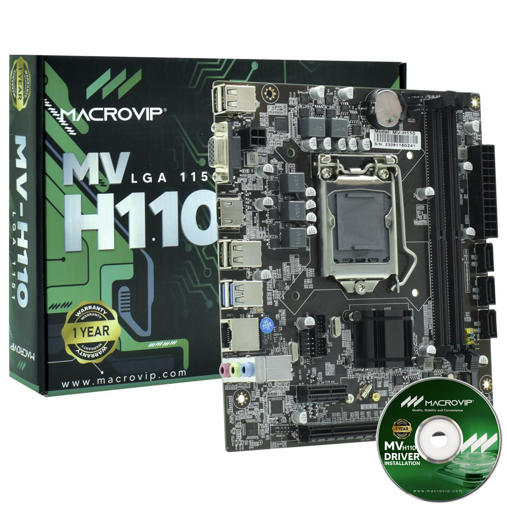 Placa Mãe Macrovip MV-H110 Socket LGA 1151 / VGA / DDR4
