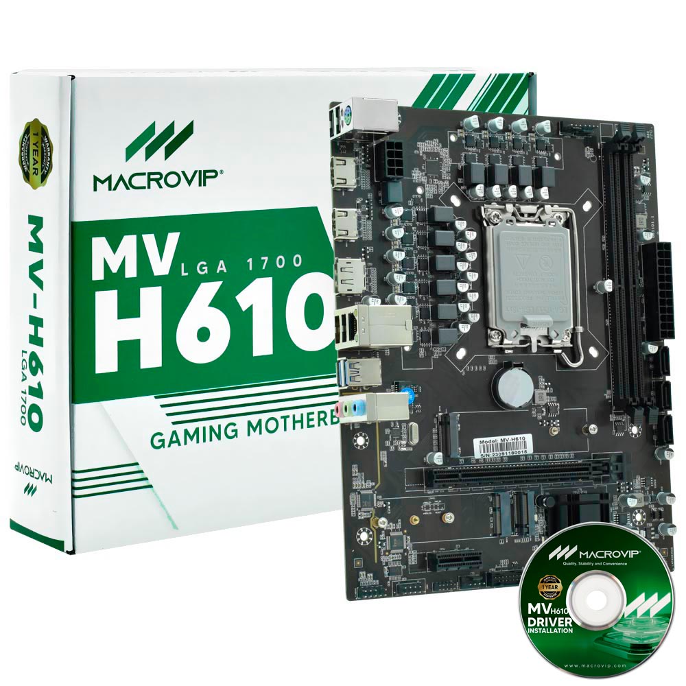 Placa Mãe Macrovip MV-H610 Socket LGA 1700 / DDR4