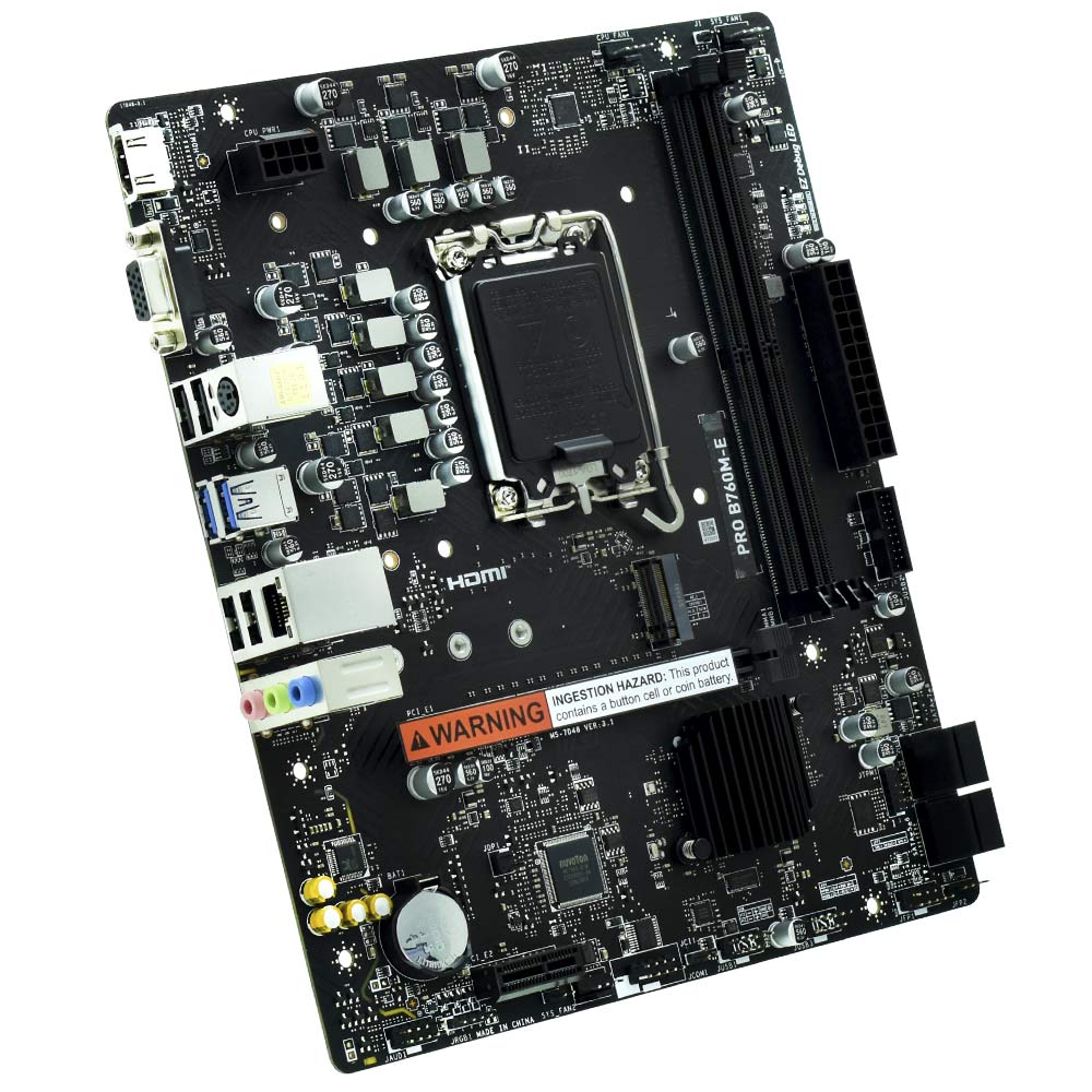 Placa Mãe MSI Pro B760M-E Socket LGA 1700 / VGA / DDR5