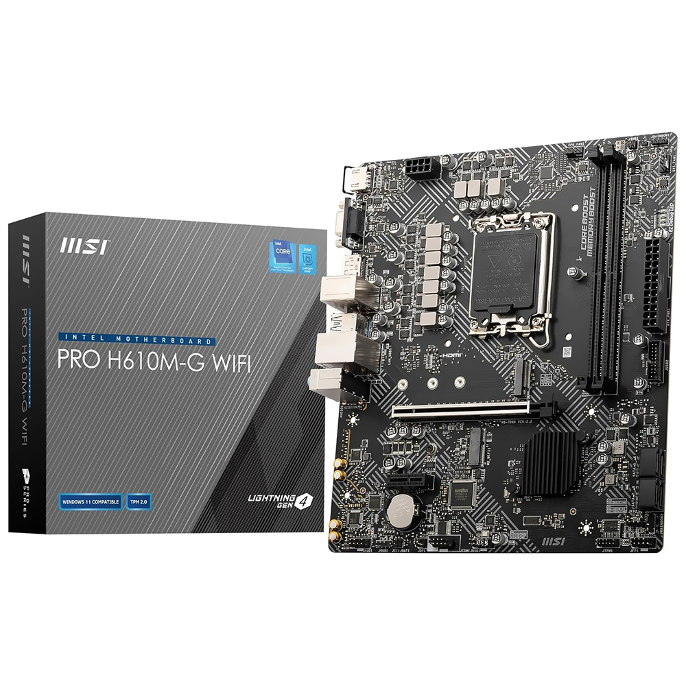 Placa Mãe MSI Pro H610M-G Wi-Fi Socket LGA 1700 / DDR5