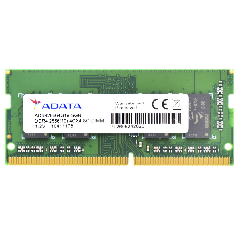 Memória RAM para Notebook ADATA DDR4 4GB 2666MHz - AD4S26664G19-SGN