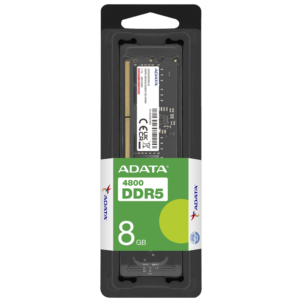 Memória RAM para Notebook ADATA DDR5 8GB 4800MHz - AD5S48008G-S