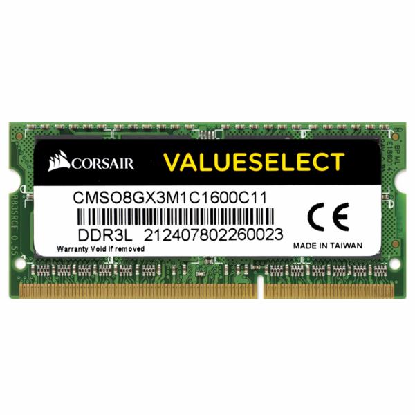 Memória RAM para Notebook Corsair Value Select DDR3L 8GB 1600MHz - CMSO8GX3M1C1600C11
